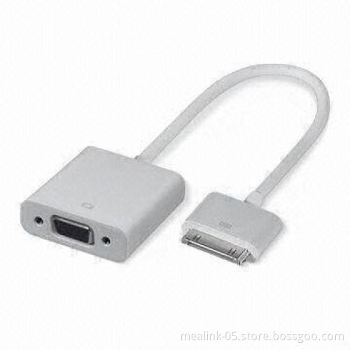 iPad to VGA Cable, Supports iPhone4 and iPod, Available in Milky White
